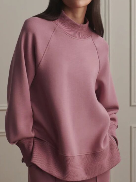 Varley Sweaters - Varley Loxley Raglan Boyfriend Sweat Wistful Mauve
